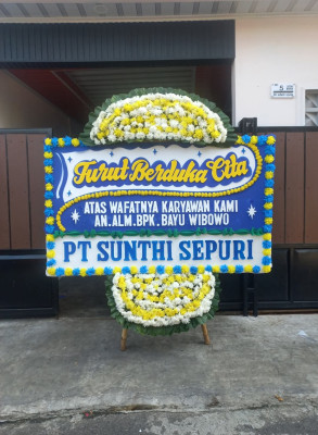 Papan Bunga Duka di Legok Suka Maju
